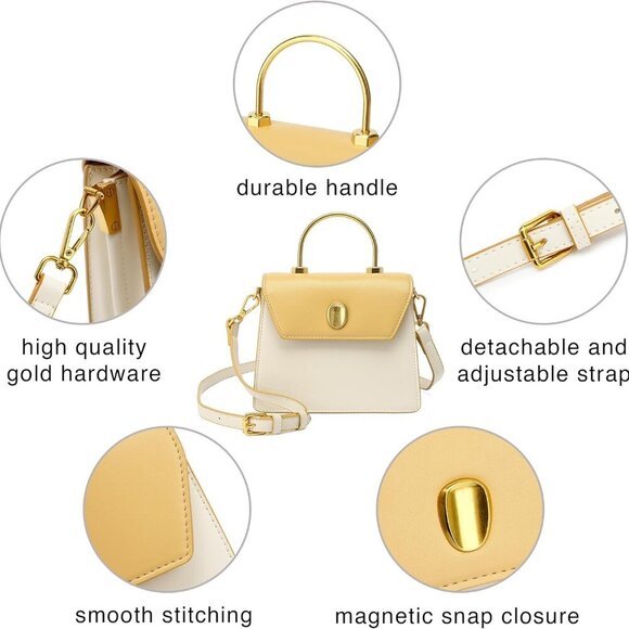 Mini Top Handle Satchel, Crossbody Shoulder Bag, H2077 - Picture 5 of 8